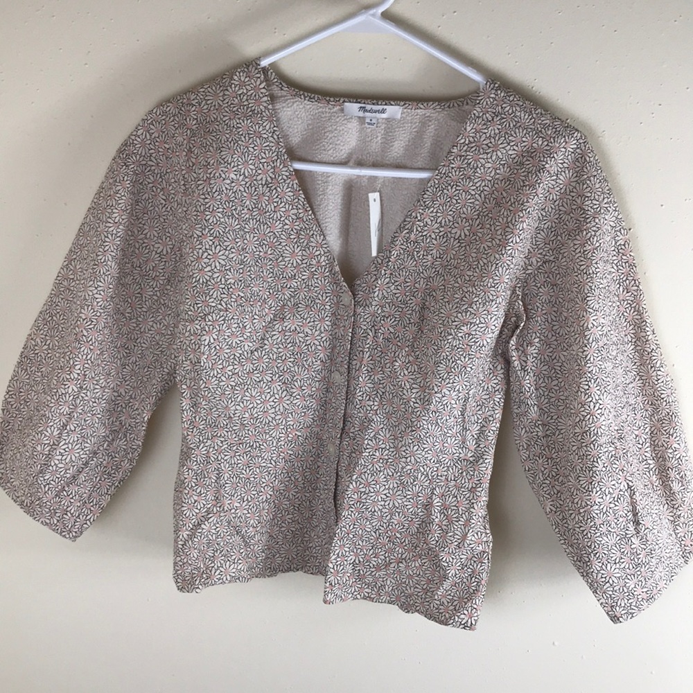NWT Madewell Florentine Peplum Daisy Print Blouse